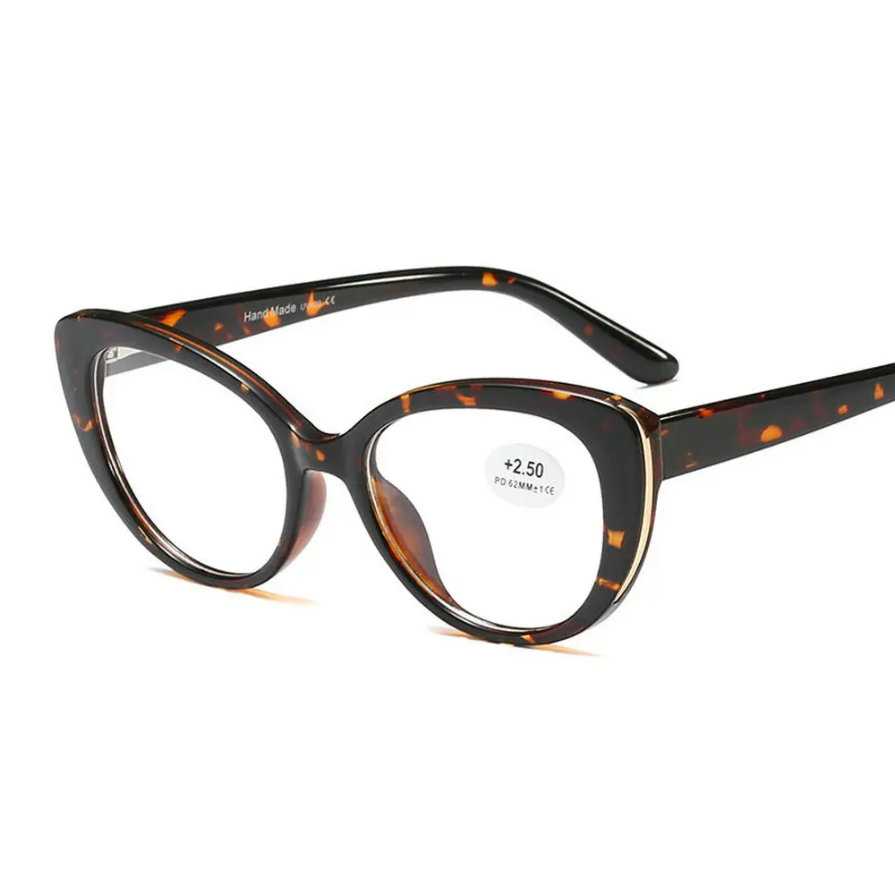 MINCL ретро новые женские классические леопардовые очки для чтения кошка женские дальнозоркие очки Рамка Пресбиопия с коробкой NX - Цвет оправы: black leopard