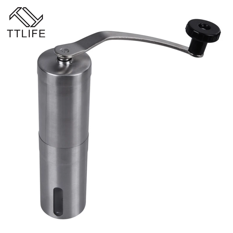 TTLIFE Silver Coffee Grinder Mini Stainless Steel Hand Manual Handmade