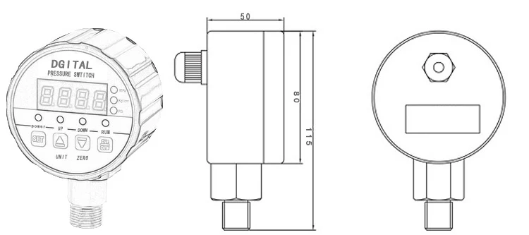 12V Air Pressure Switch Digital 0-0.2Mpa Psi Controller Oil Water Pressure Control Various Of Range Customized