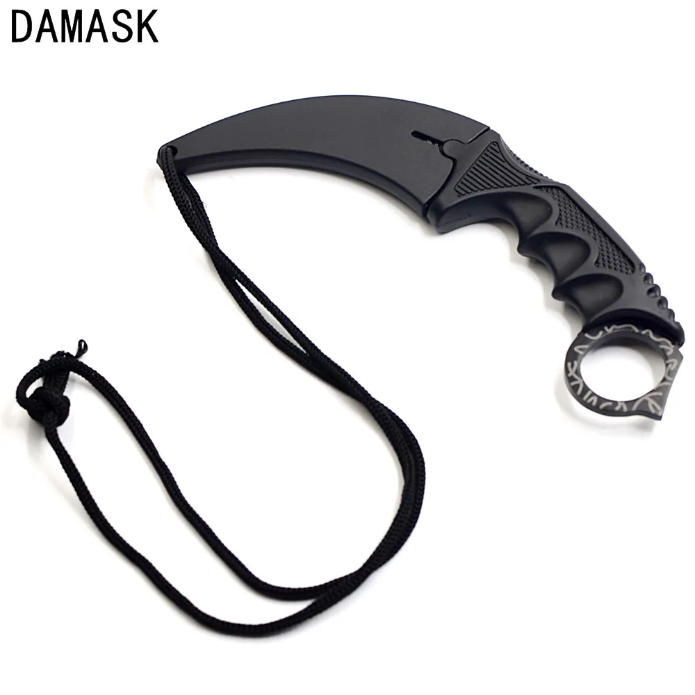 Damask CSGO Karambit Stainless Steel Fixed Blade Knife Combat Counter Strike Professional Outdoor Survival Tools Amazing Design