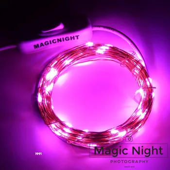 

Magicnight 16FT 50 LED USB Powered Operated Led String Starry Light Copper Wire Pink Color Camping Lights and TV Backlight