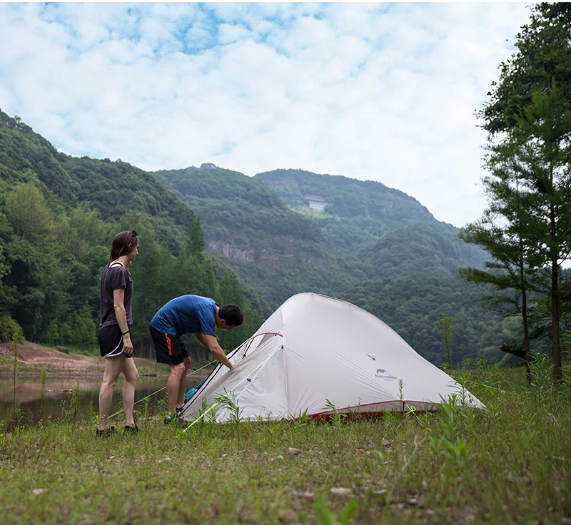 Naturehike Модернизированный облачный 1 2 3 Сверхлегкий тент отдельно стоящий 20D ткань 1-3 человека палатки для кемпинга с бесплатным ковриком