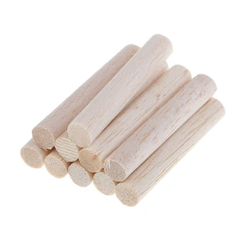 

10pcs 50-250mm Round Blank Unfinished Balsa Wood Wooden Dowel Rod Pole for Woodcraft Hobbies DIY Craft Airplane Model Building