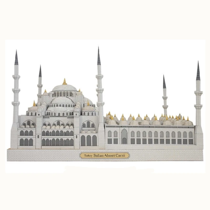 Голубая мечеть, индейка, забавная 3d Бумага, сделай сам, миниатюрная модель, набор, игрушка-головоломка, детские развивающие игрушки на год, рождественские подарки для мальчиков, сплайсинг