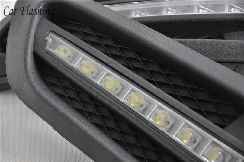 Автомобильный мигающий 1 комплект для Volkswagen VW Jetta Sagitar MK6 2012 2013 светодиодный DRL Дневной ходовой светильник Дневной светильник противотуманная фара