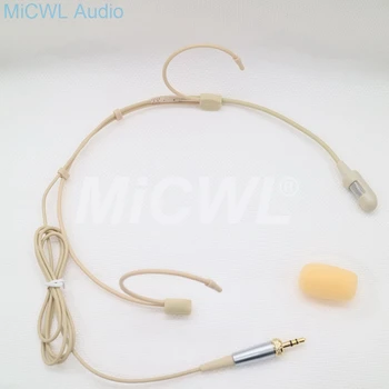 

Unidirectional-Cardioid Headset Condenser Microphone Dual Hook Headworn High Quality Microphone Beige For Sennheiser