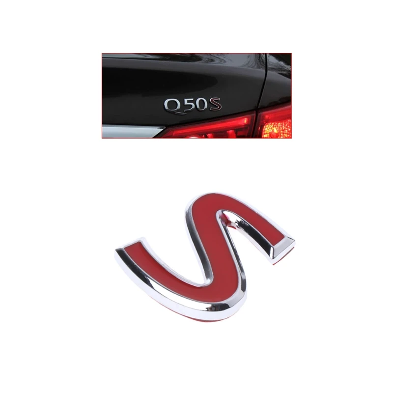 Red S Metal Emblem Badge Sticker for Infiniti Q50 Q50L Q70 Q30
