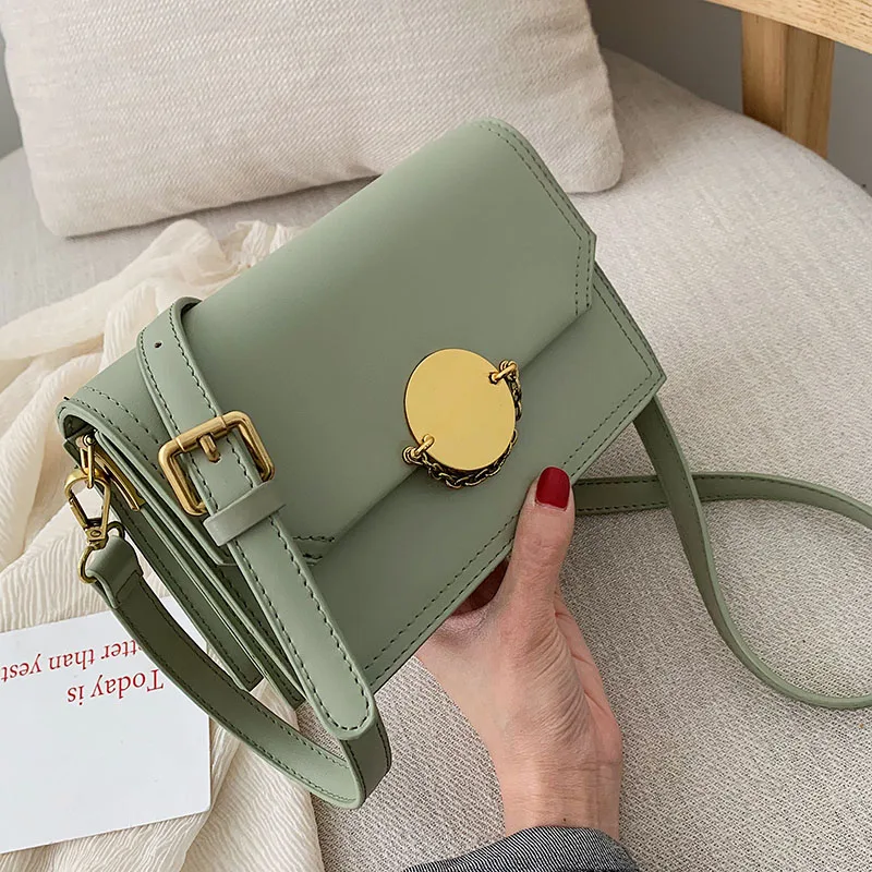 

Fashion Women's Designer Handbag 2019 New Green High quality PU Leather Crossbody Bag Lady Small Shoulder Messenger Bags Female