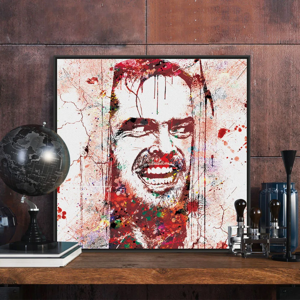 Original watercolor Kubrick Shining Horror Movie Poster Painting Heart Creative Home Decoration Core | Дом и сад