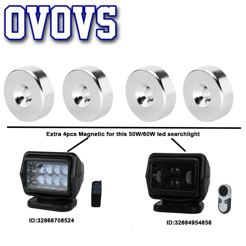 

Extra 4pcs strong Magnetic for Led Work Search Light for Offroad Car and Hunting Boat Marine Universal Vehicles