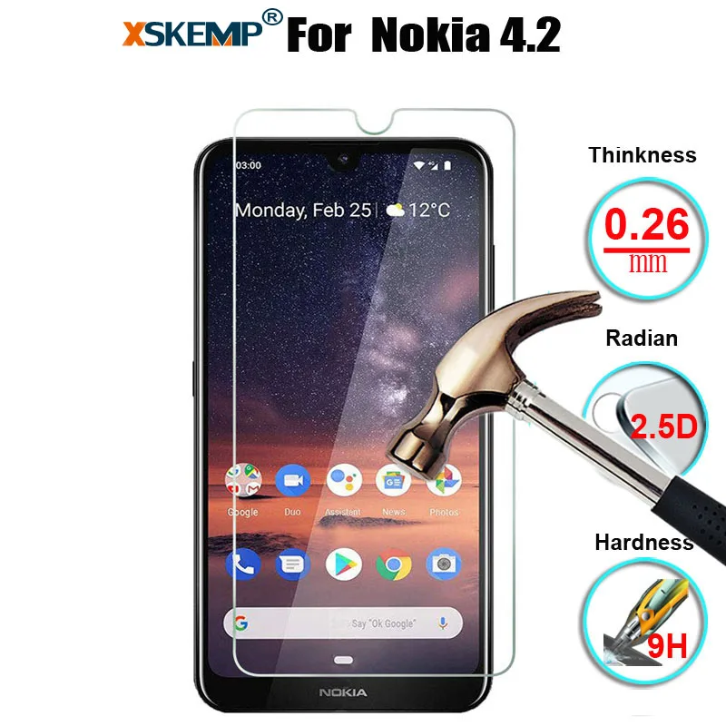 XSKEMP для Nokia 1 плюс/3,2/4,2/9 Натуральная абсолютная новинка! Премиум закаленное Стекло Экран протектор Ultra Clear, устойчивое к царапинам защита