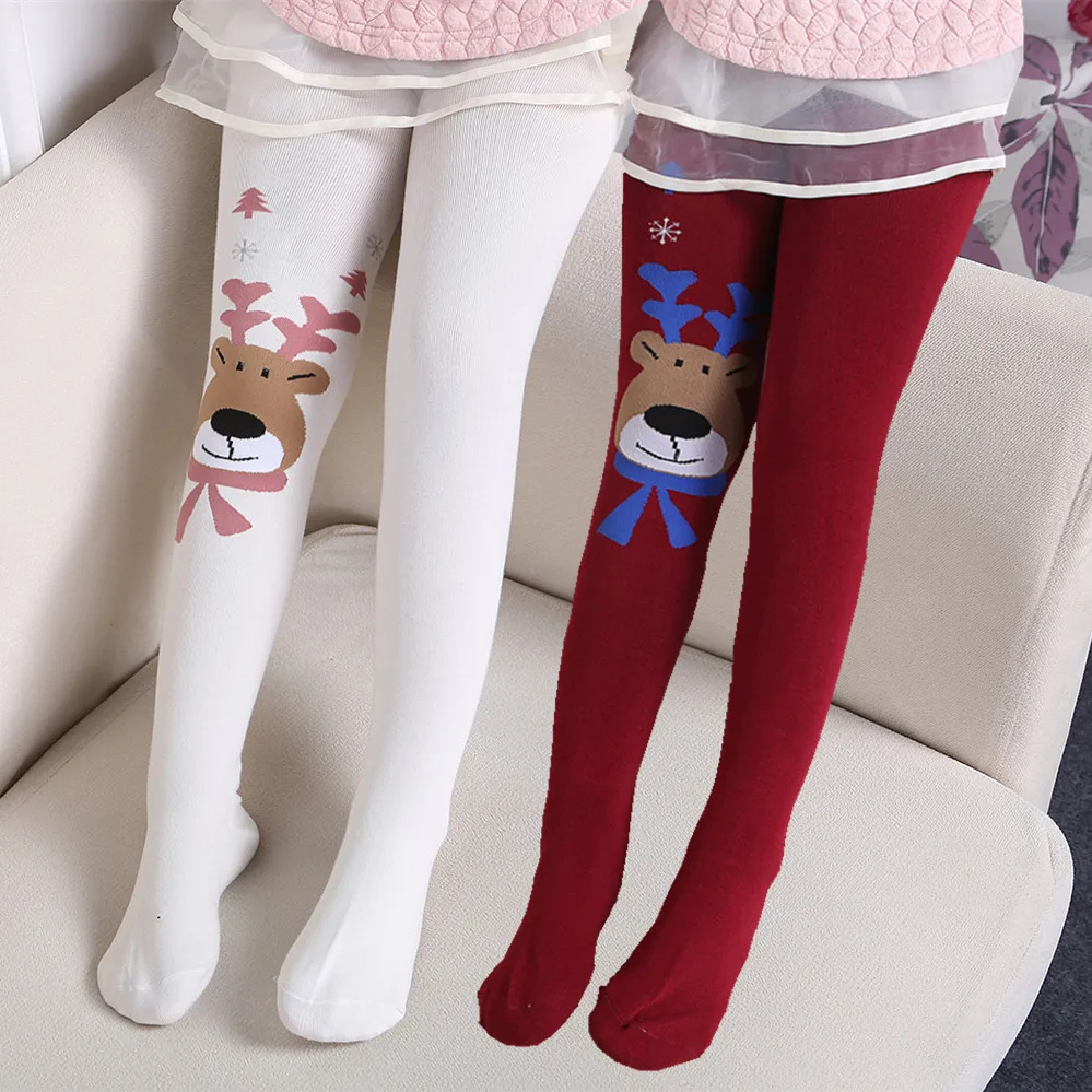 

Winter Tights For Girls kids splice deer thick Stocking baby Kids Pantyhose Elasticity Girls Tights Christmas Tights Stocking