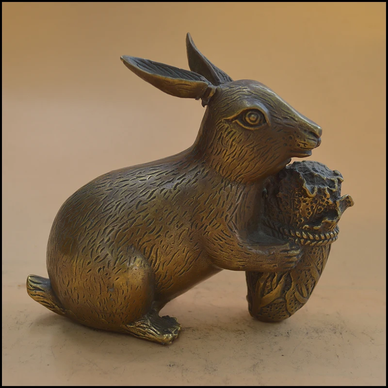 

Copper Rabbit 12 zodiac rabbit ruyi Rabbit Home decoration products Copper Crafts Ornaments