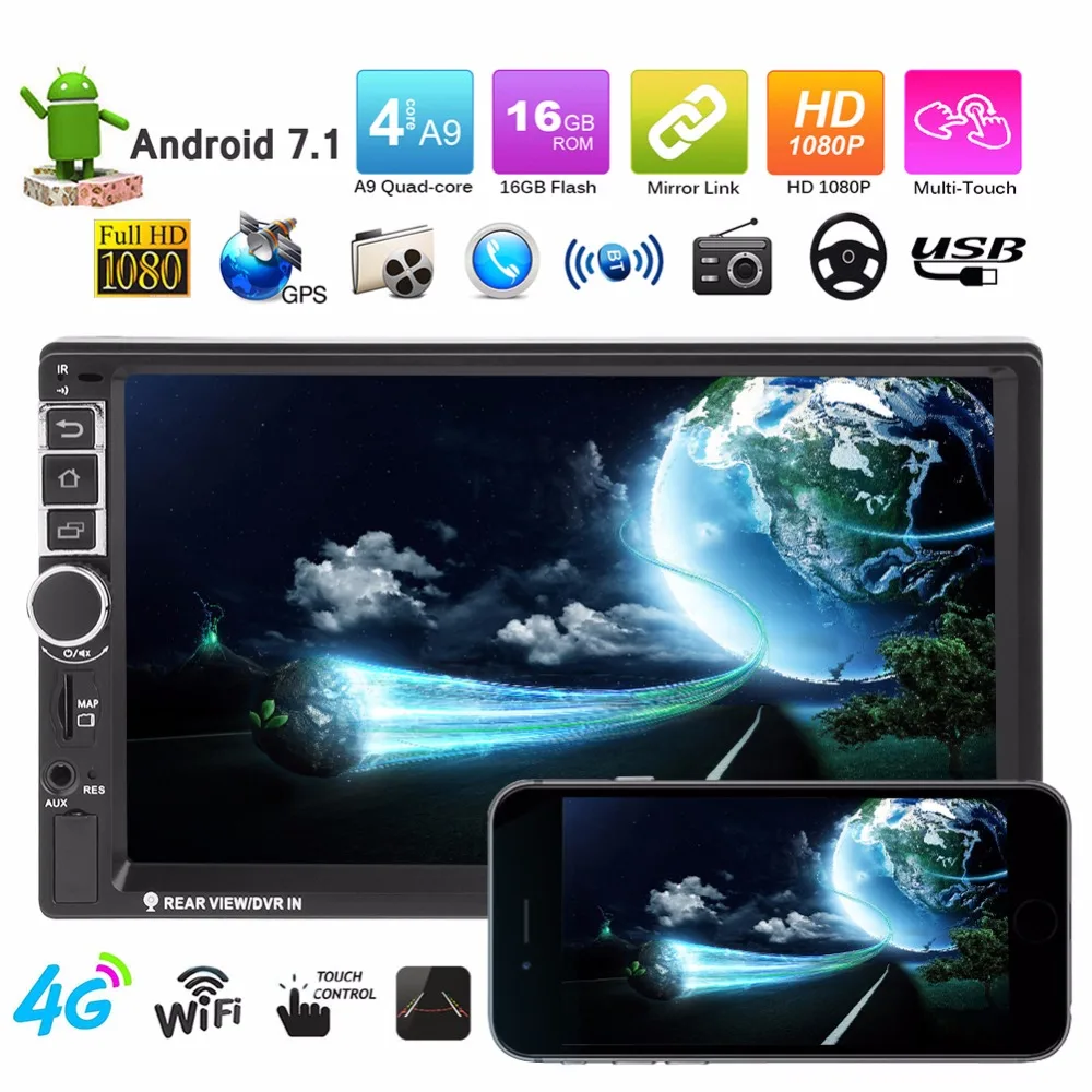 

VODOOL 7inch Touch Screen 2Din Android Digital Display Car GPS Navigator MP5 Player Support Bluetooth TF USB FM WiFi