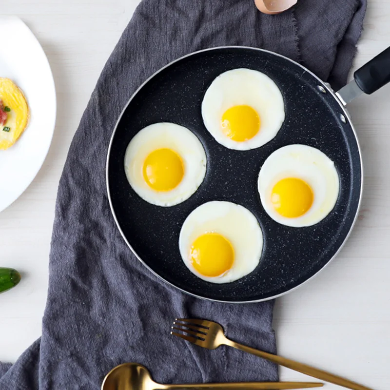 

Four-hole Omelet Pan For Eggs Ham PanCake Maker Frying Pans Creative Non-stick No Oil-smoke Breakfast Grill Pan Cooking Pot