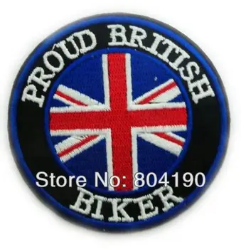 

PROUD BRITISH BIKER Vest Jacket Back Embroidered Iron on patches Badge Transfer 7cm*7cm