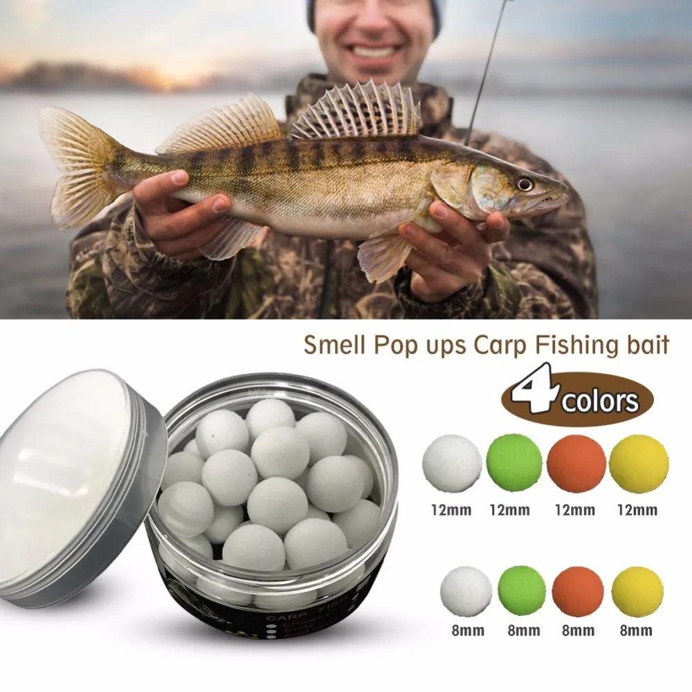 8mm 12mm Smell Pop ups Carp Fishing Bait Boilies 4 Flavors Floating Smell Ball Beads Feeder Artificial Carp Baits Lure