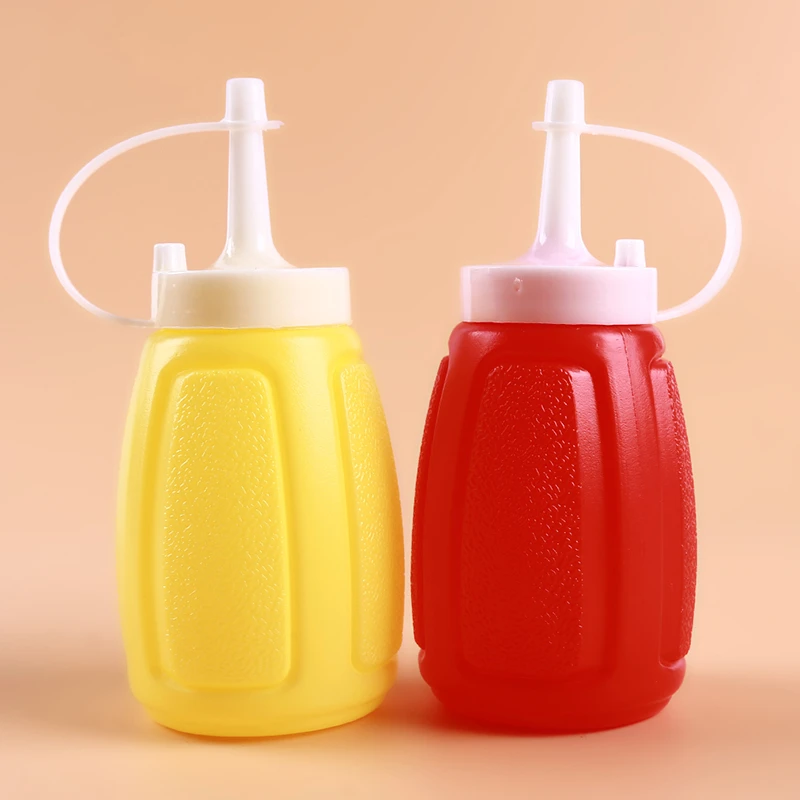 2 шт./компл. Приправа бутылки соуса Пластик бутыль кетчуп салат с бутылочкой для мусорное ведро бутылка для масла уксуса Кухня аксессуары - Цвет: 200ML