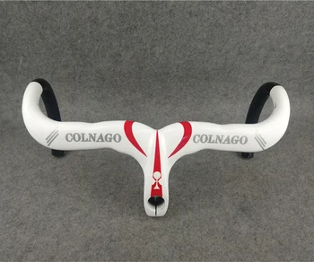 

Silver logo White 3K Glossy Colnago carbon road bike Handlebar Bicycle with 400/420/440mm*90/100/110/120mm for selection
