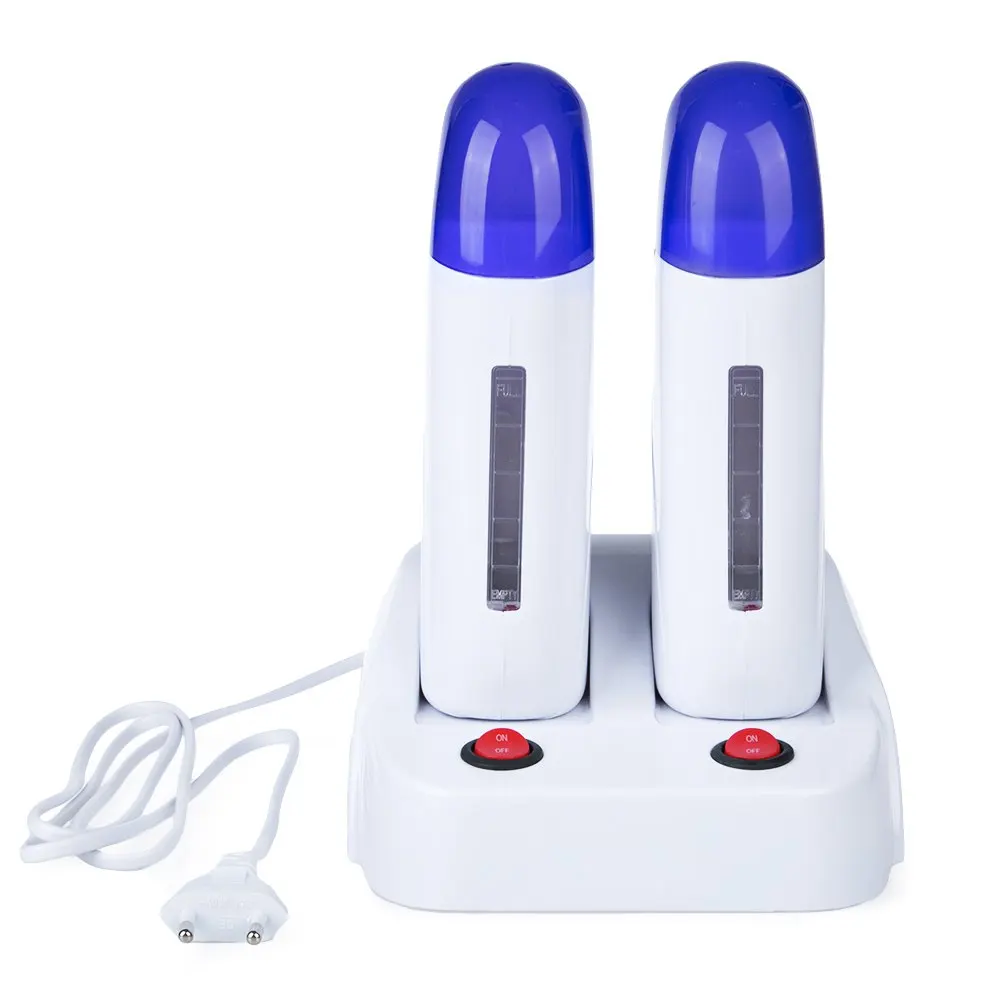 

New Effective 2pcs Electric Rolling Epilator 110/220V US/EU Plug Cartridge Double Depilatory Heater Waxing Paper Hair Removal