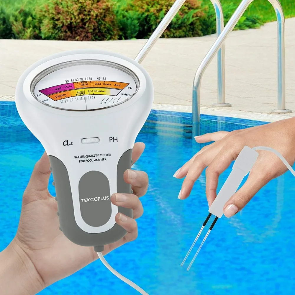 Portable Digital 2 in 1 Water Quality PH and Chlorine Level CL2 Tester Meter for Swimming Pool Spa Drinking Water Quality Analys