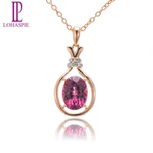 LP алмазные ювелирные изделия 2.24ct натуральный родолит гранат Твердые 18k 750 кулон, розовое золото мелкозернистый камень ювелирные изделия для подарка на день рождения