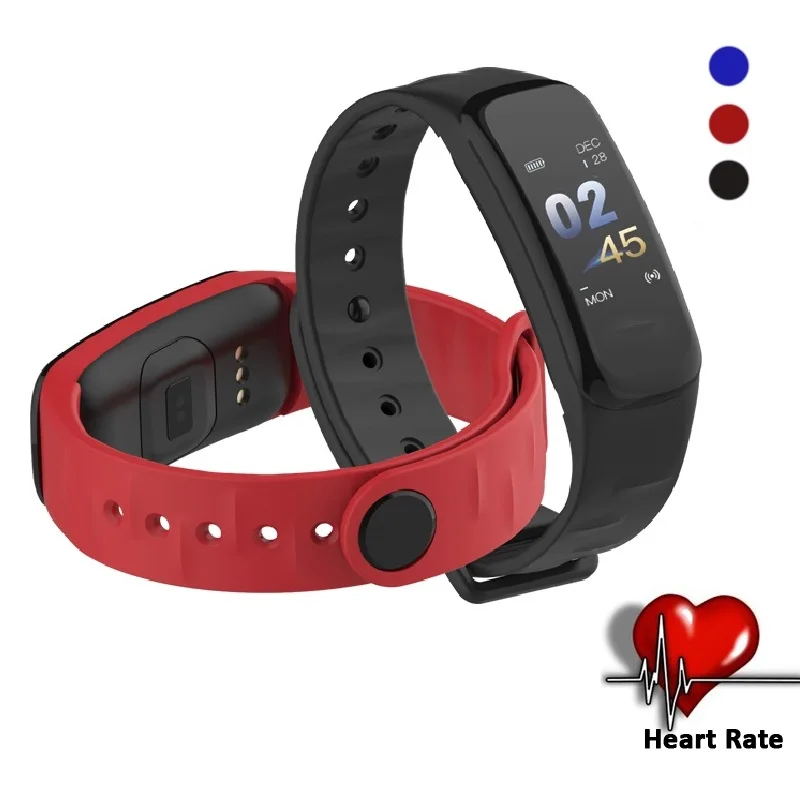 

New Smart Wristband Heart Rate Blood Pressure Sleep Tracker Color LCD Smart Watch Bracelet Sports Pedometer for android ios