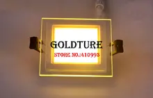 Incrustado luz del panel 6 W 9 W 12 W 18 W luz de techo de cristal smd abajo se enciende blanco caliente frío el envío libre blanco