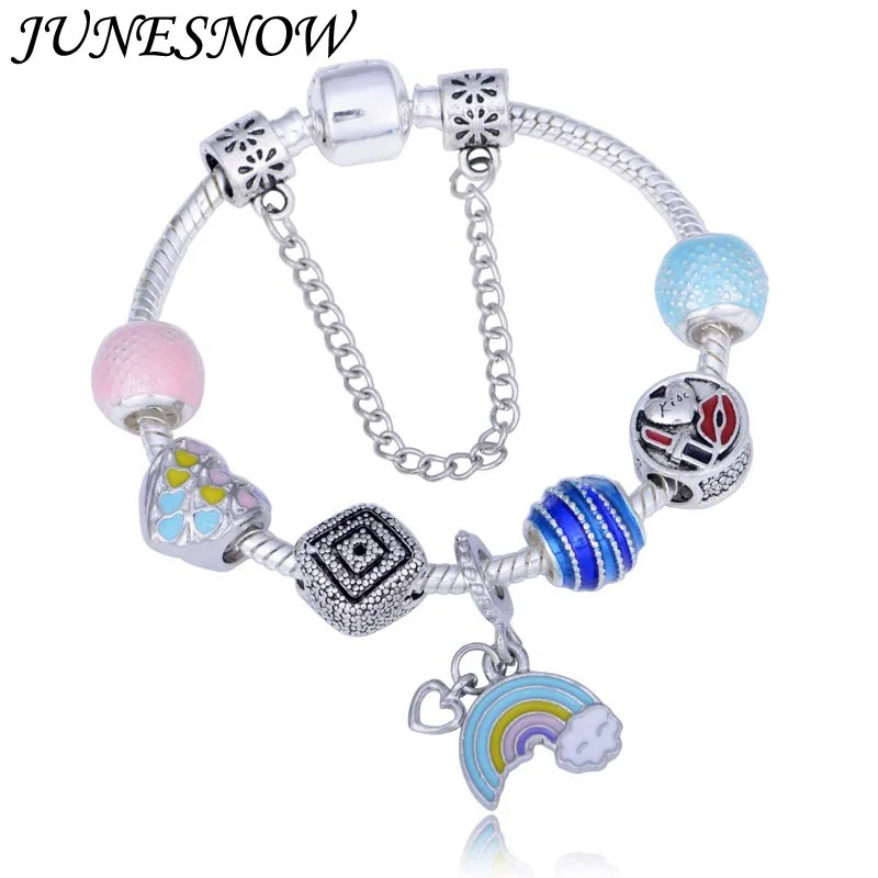 Us 3 54 25 Off Junesnow Vintage Diy Crystal Gl Beads Charms Bracelets For Women Rainbow Of Love Pendant Brand Pulsera Jewelry In Charm Us 3 54 25 Off Junesnow Vintage Diy Crystal Gl Beads Charms Bracelets For Women Rainbow Of Love Pendant Brand Pulsera Jewelry In Charm