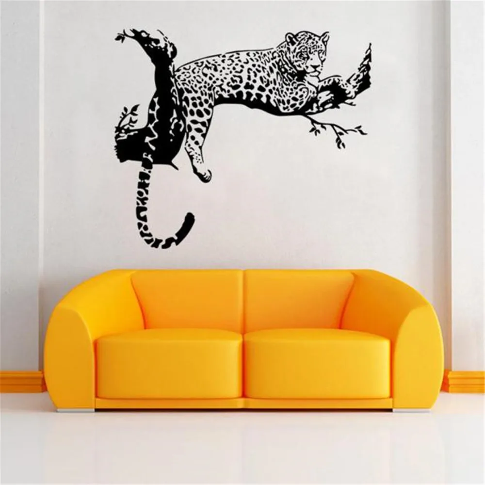 Decoration Accessories  Poster Wallpaper Leopard Wall Stickers Living Room Bedroom Decoration Removable Poster Wallpaper