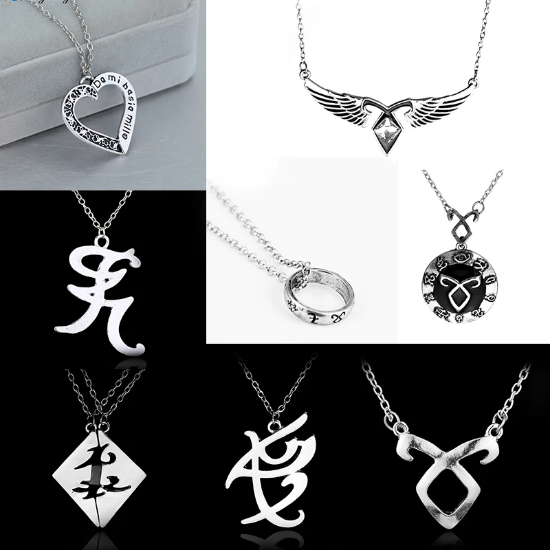Dongsheng The Mortal Instruments City of ожерелье из костей vintage Angelic Power Runes Shadowhunters подвеска для