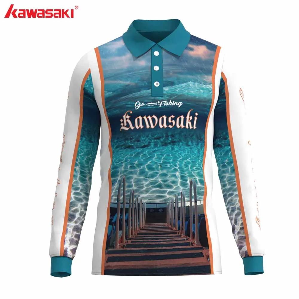 

Kawasaki Outdoor Men 3D Printed Custom Fishing T-shirt Quick Dry Long Sleeves Sport Shirt For Men Fishing Clothing
