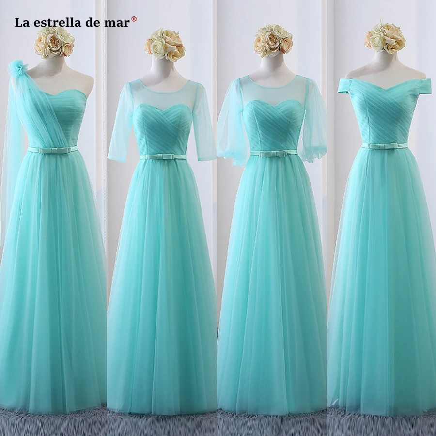 Vestidos para bodas elegantes largos, новинка, тюль, 4 стиля, небесно-голубой, lavend, платье подружки невесты, свадебное платье, настоящая фотография, gelinlik