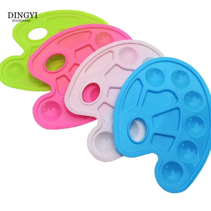 

10 Grids with Thumb Hole Plastic Paint Palette Pallet Art Drawing Tray Water Color Palette For Oil Watercolor Painting Supplies