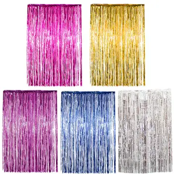 

1x2 Meters Foil Fringe Tinsel Curtain Party Background Wall Wedding Photography Backdrop Birthday Party Decoration