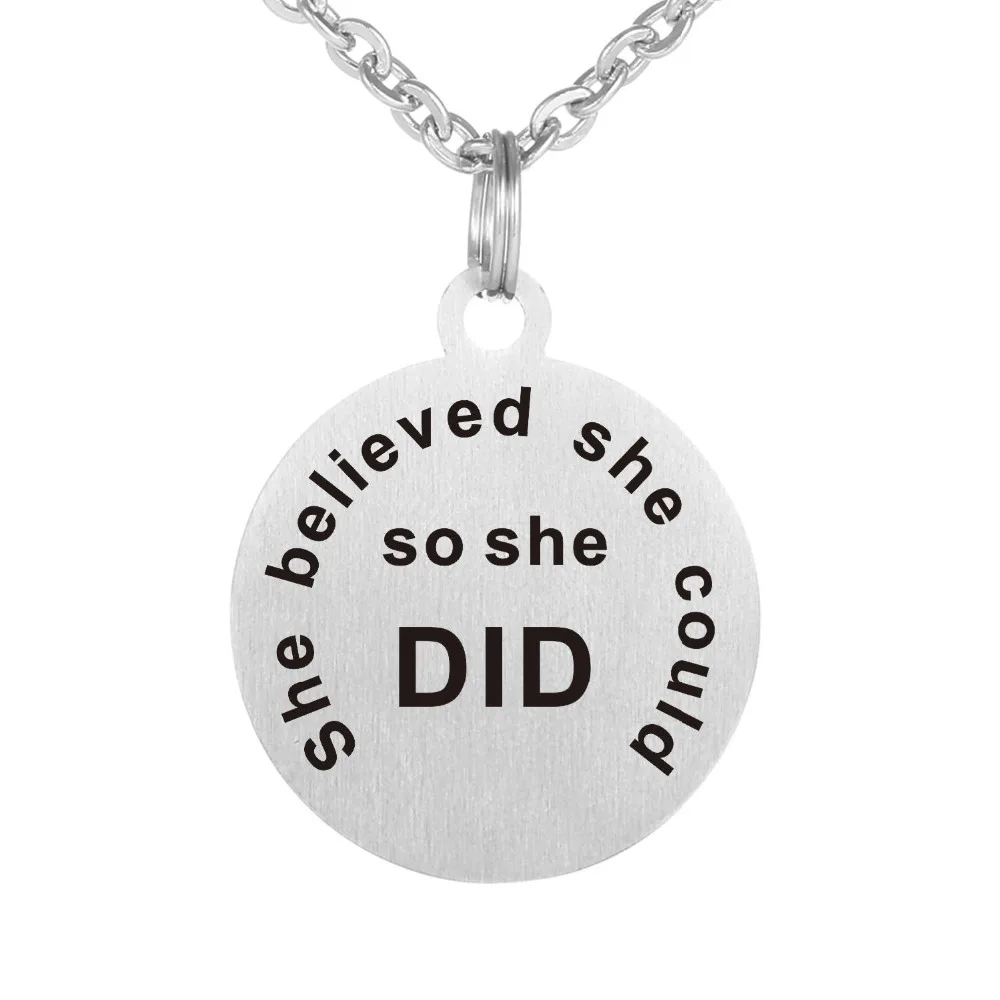 The love between mother& daughter is forever Stainless Steel Inspirational Quotes Hand Stamped Pendants Necklaces for Women in Pendant Necklaces from