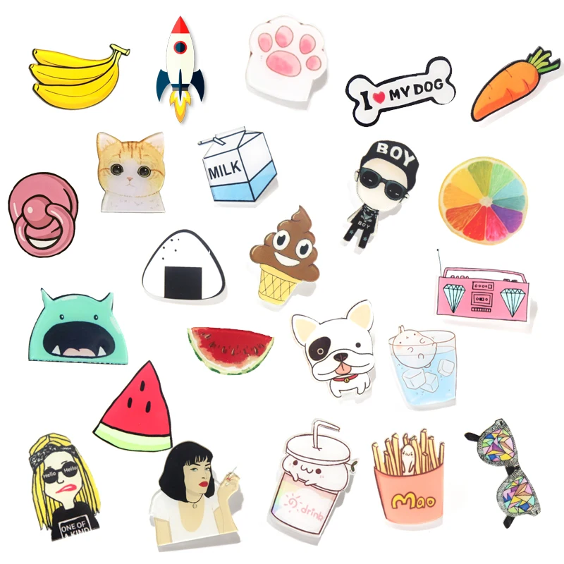 

1 PC Lovely Cartoon Icons on The Pin Kawaii Icon Badge Icons on The Backpack Badges for Clothing Acrylic Badges