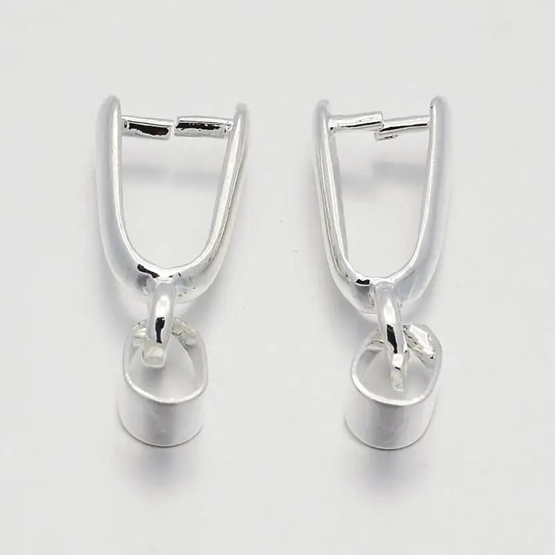 Brass Pinch Bails, Ice Pick & Pinch Bails for Pendant Makings, Silver