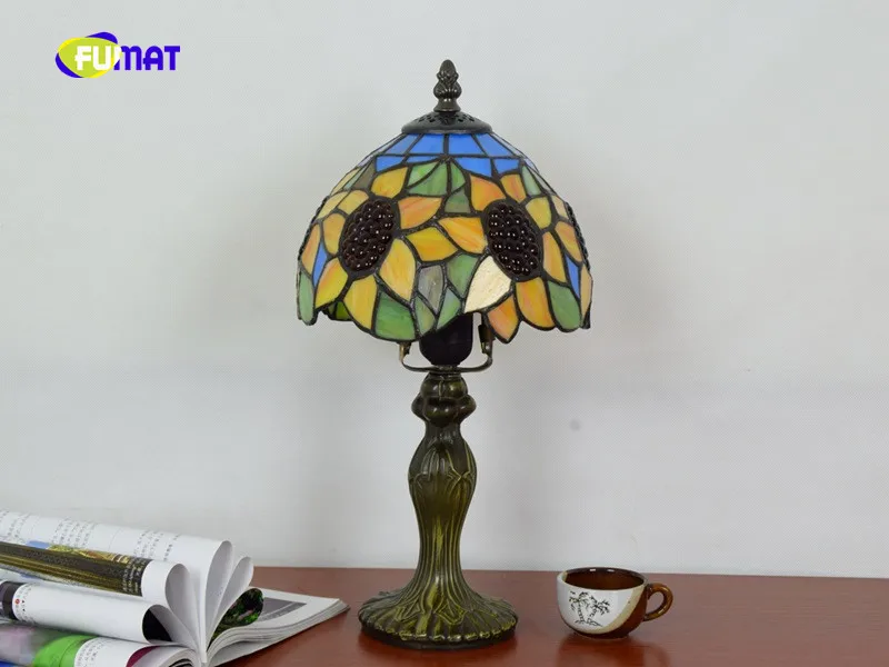 14Sunflower Stained Glass Tiffany Table Lamp