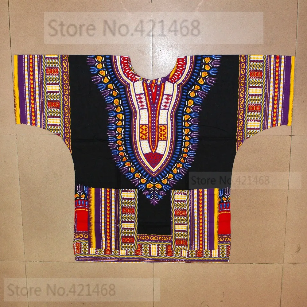 (Fast shipping) New fashion design african traditional printed 100% cotton Dashiki T-shirts for unisex (MADE IN THAILAND) african suit