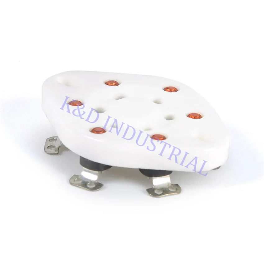 

10pcs Sliver 6Pin Ceramic Vacuum Tube Socket U6A Base 41 42 2A5 6C6 1265 RK43 VT57 Audio Amplifier