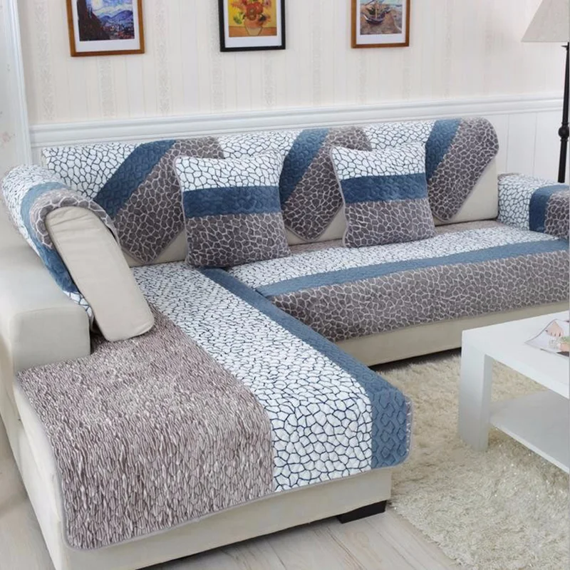 

Wongsbedding Fleeced Fabric Sofa Cover Soft Modern Slip Resistant Sofa Slipcover 1 Piece