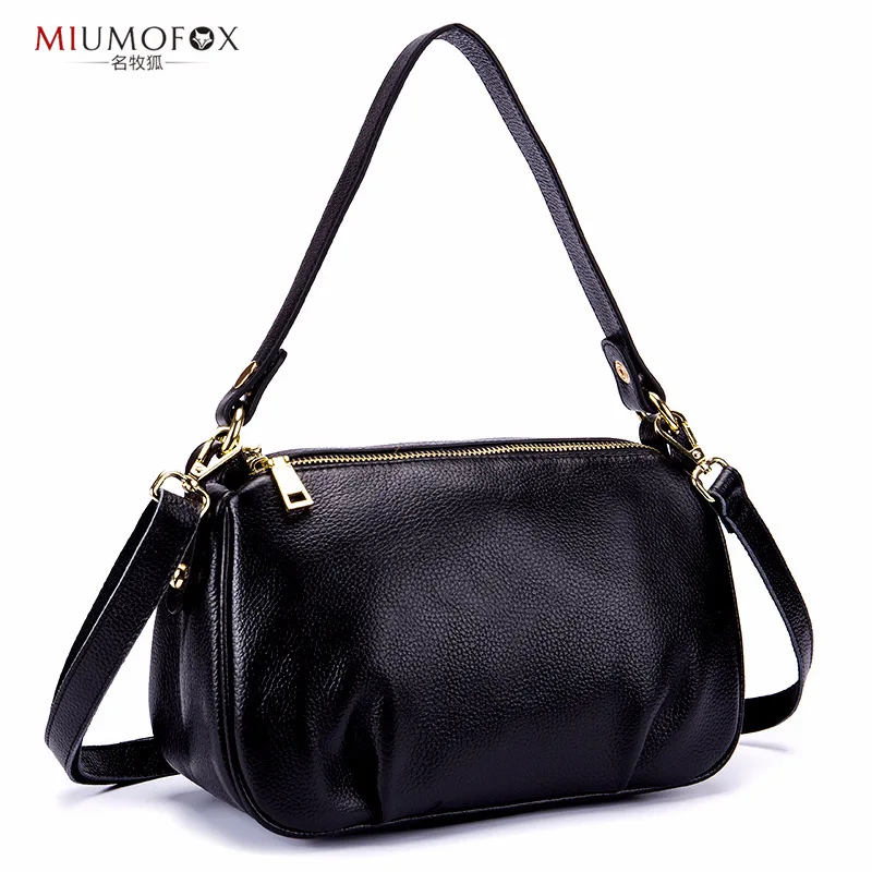

2018 Multifunction Cow Leather Versatile Bags for Women Ruched High-capacity Single Leather Handbags Luxury Fashion Clutch W58