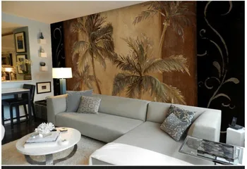 

Custom 3d photo wallpaper 3d wall murals wallpaper Tropical coconut palm tree backdrop mural paintings 3d wallpaper living room
