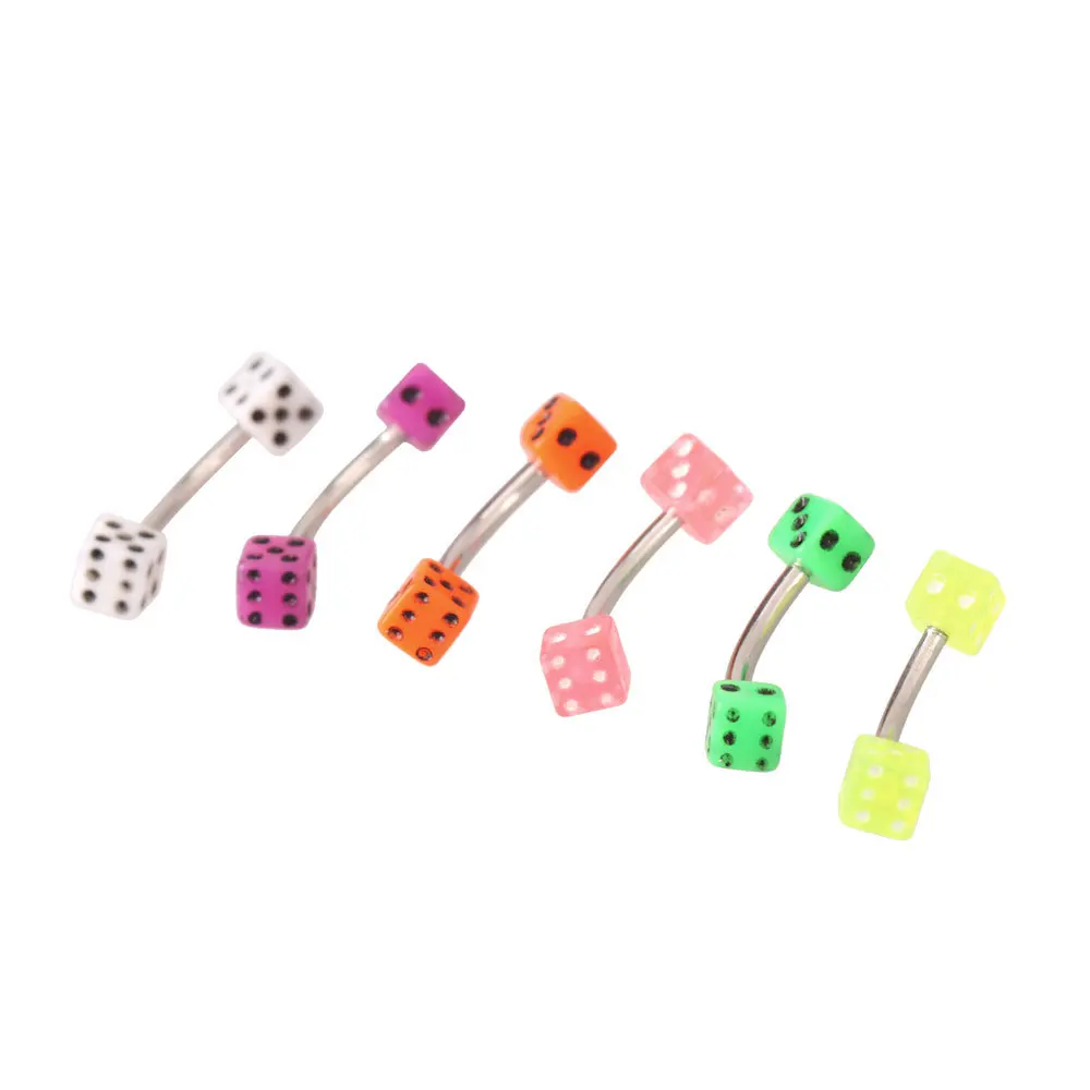 Dice Curved Barbells Eyebrow Ring Body Jewelry(Random) | Украшения и аксессуары