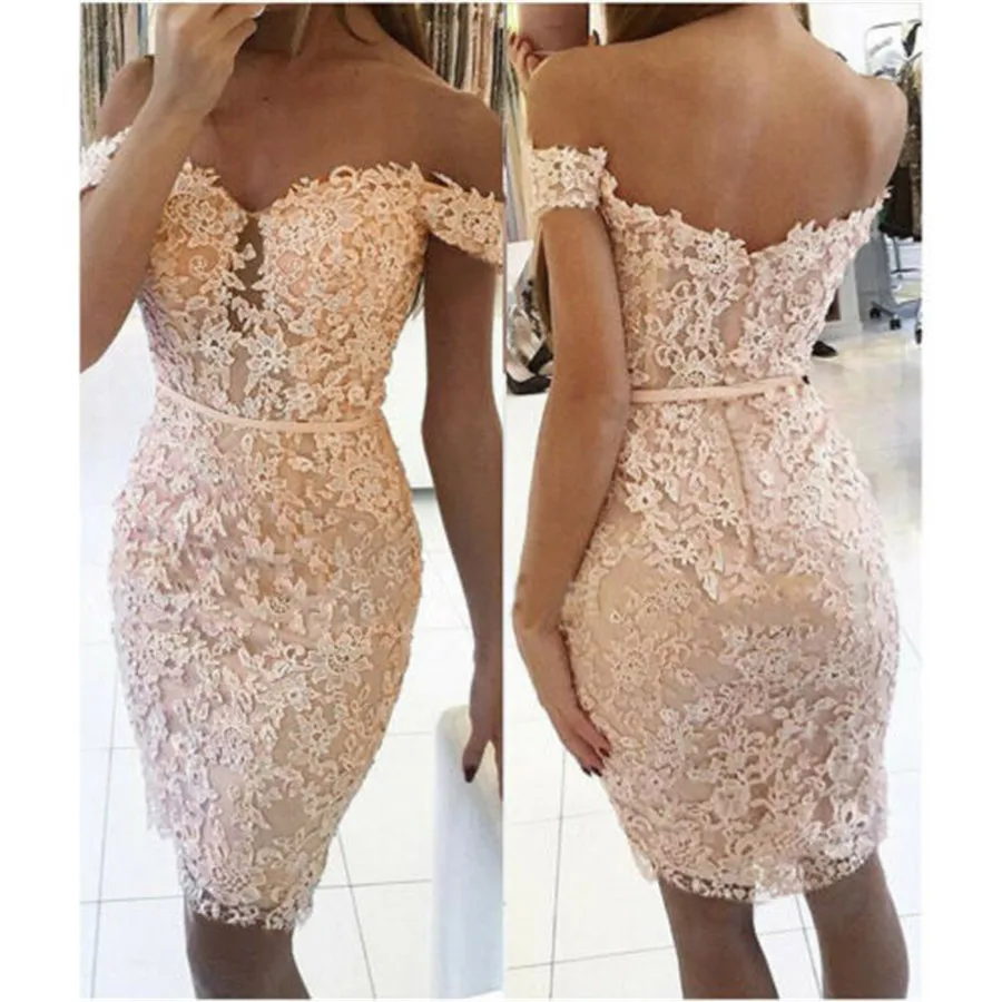 

Women Short Sleeve Off Shoulder Bodycon Sexy V Neck Floral Lace Mini Dress Ladies Summer Elegant Formal Party Pencil Dress 2019