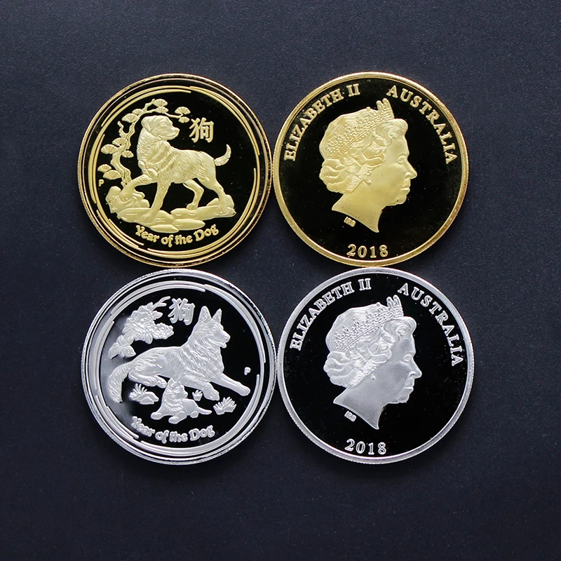 2018 Lunar Australia Dog 1 oz Silver Colorized Bullion Coin in original capsule