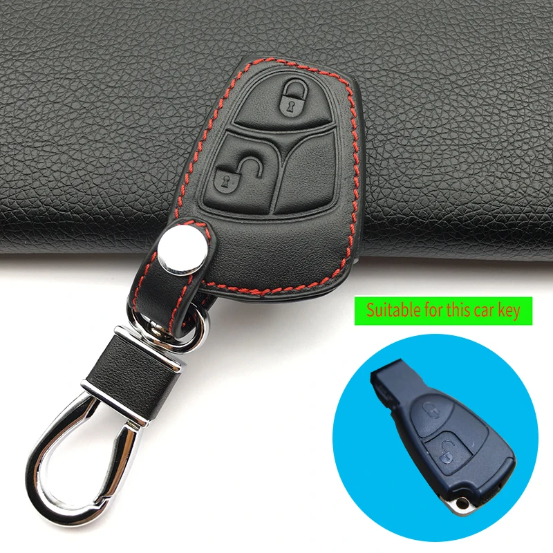Кожаный автомобильный чехол с 3 кнопками для Mercedes C E S CL Class C180 C260 брелоком|key fob