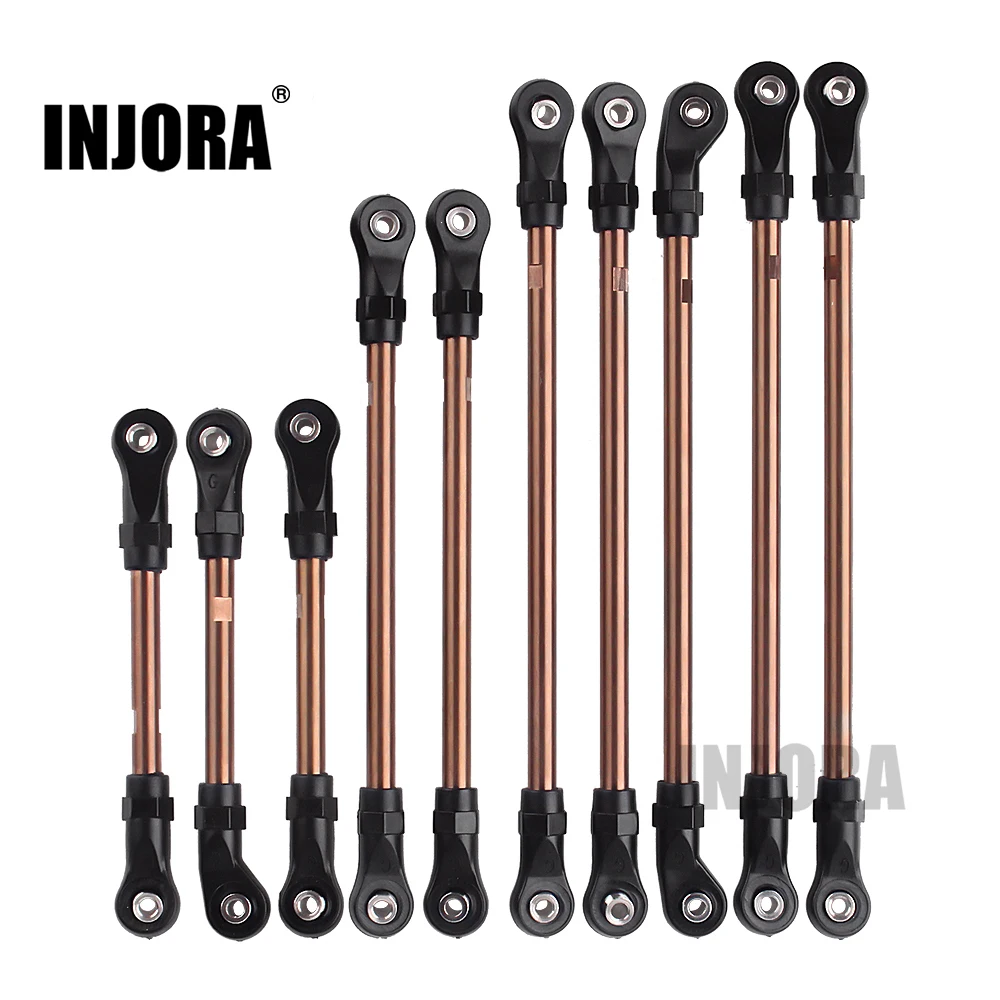 

INJORA 10Pcs/Set Stainless Steel Complete Link Plastic Rod End for 1/10 RC Crawler 324mm Wheelbase Traxxas TRX4 TRX-4