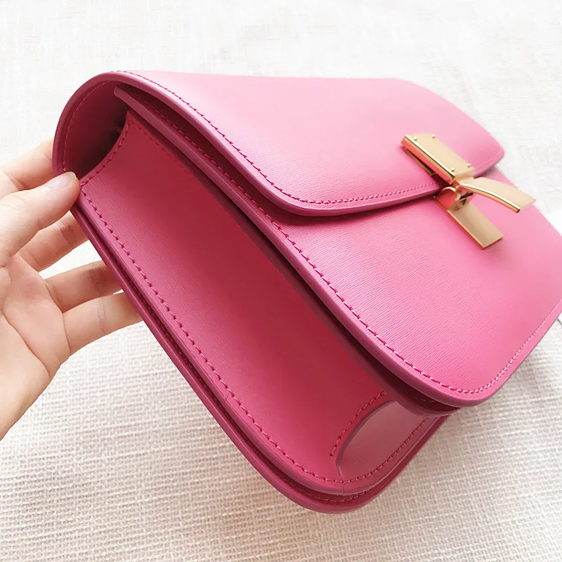 Bags for Women Tofu Wrapped Hand Rubbing Cow Skin Box Retro Small Square Bag Single Shoulder Oblique Bag Girl